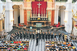 Hofkirche Dresden: Konzert der Top-Ensembles der pfälzischen und anhaltinischen Landeskirche beim Deutschen Posaunentag. Foto: pv 