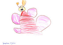 Die 5-Jährige hat unter anderem einen Schmetterling gemalt.