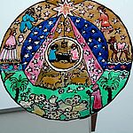 Samira, 11 Jahre, hat sich viel Mühe gemacht mit einem Fensterbild aus Windowcolor