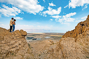 Fundort der Schriftrollen vom Toten Meer: Blick von den Bergen von Qumran. Foto: epd