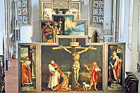 Die drei Schauseiten des Isenheimer Altars, der in der Dominikanerkapelle des Museums Unterlinden im elsässischen Colmar ausgestellt ist. Fotos: epd