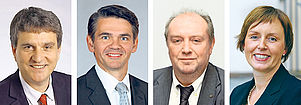 Die Kandidaten für die Oberkirchenratswahl (v.l.): Steffen Jung, Michael Löffler, Martin Schuck und Marianne Wagner. 