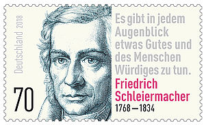 Zum 250. Geburtstag Schleiermachers gab die Deutsche Post eine Briefmarke heraus. Foto: EKHN-Stiftung/Post