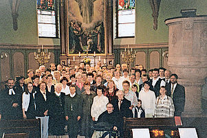 Gemeinsamer Auftritt: Die Partnerchöre 2002 in Cranzahl. Foto: pv