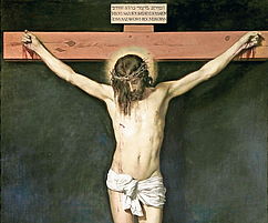 Der Neutestamentler Gerd Theißen sieht im Kreuz Jesu eine der unbestreitbar sichersten Tatsachen („Gekreuzigter Christus“ von Diego Velázquez). Foto: wiki/gemeinfrei