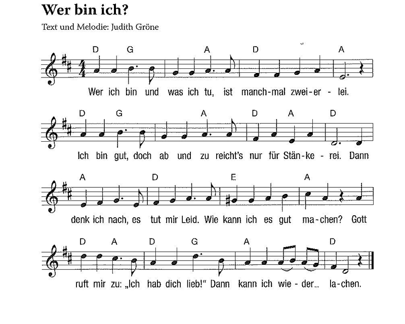 Evangelischer Kirchenbote Lied Wer bin ich?